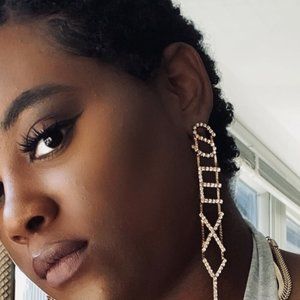 GOLD - "Call Me Sexy" Rhinestone Earrings